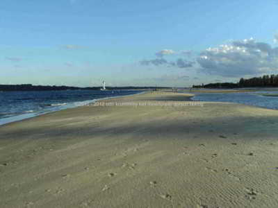 Sandbank Falckensteiner Strand bei Niedrigwasser
