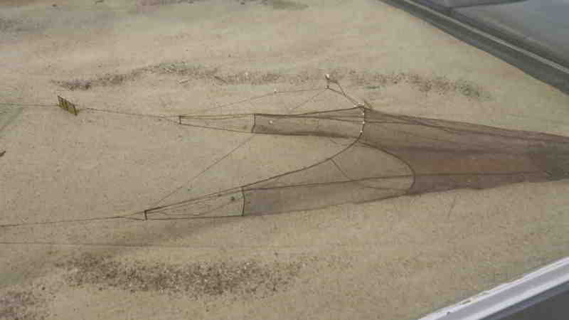 Altonaer Museum: Modell eines ausgebrachten pelagischen Scherbrettnetzes