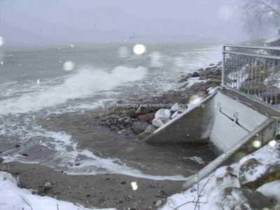 Fischschonbezirk Strander Au bei Sturm am 02.12.2010